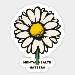 Vintage Mental health matters daisy Sticker